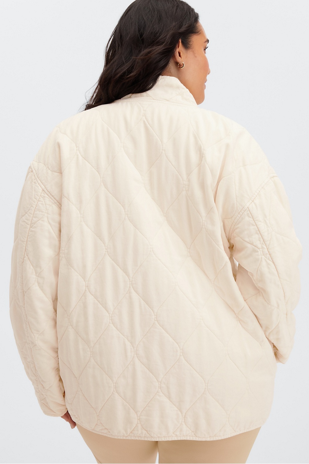 Fabletics Lina Oversized Quilted Jacket Womens white Size