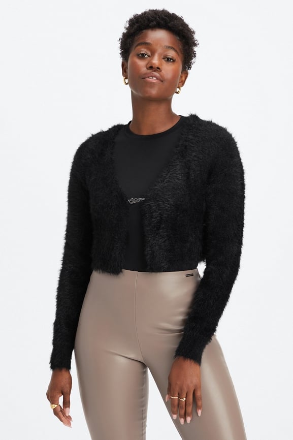 Cropped black cardigan sale