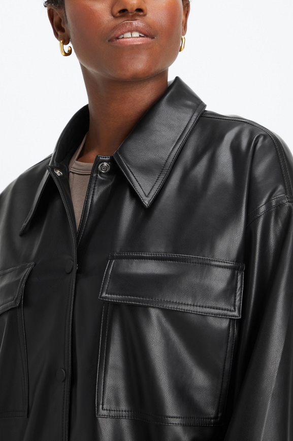 Leather deals shirt jackets