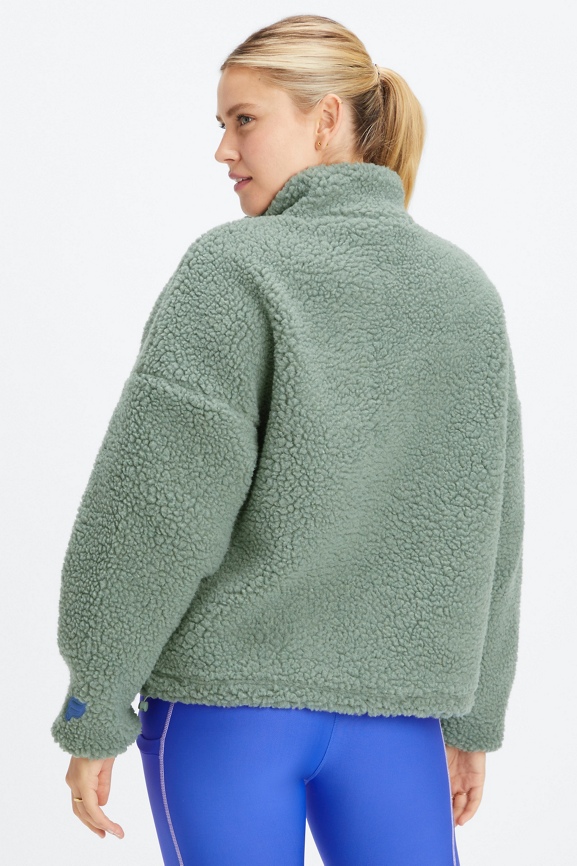 ASOS DESIGN fleece jacket with half zip