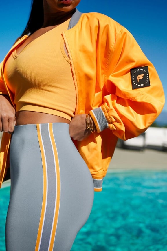 Orange sale satin jacket