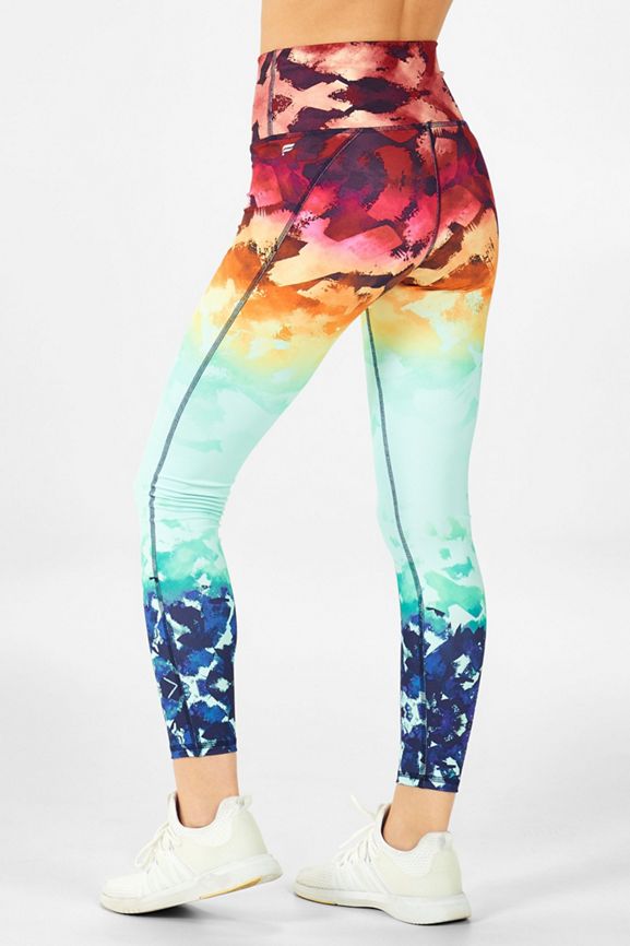 PowerHold® High Waisted 7/8 Legging in Tidal Wave Print | Fabletics