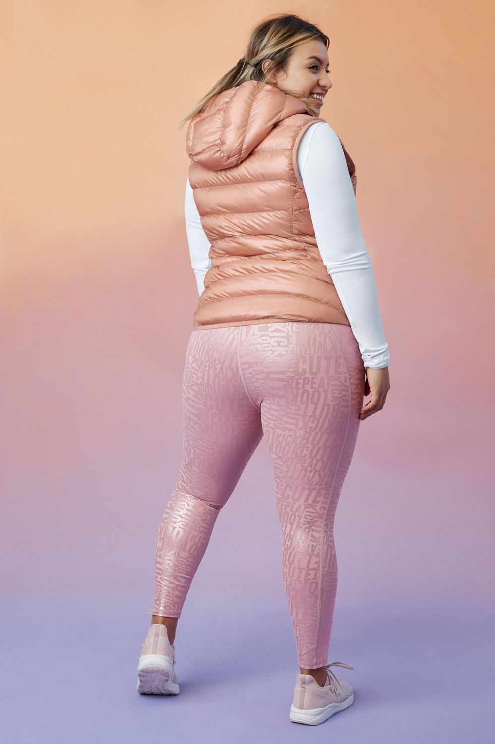 PowerHold® High Waisted 7/8 Legging in Kick Butt Rosebloom