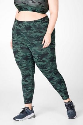 DAVIDO Womens Original Plus size ARMY green Camo Camouflage SOFT Leggings  One Size Fits All - Fits 1X - 3X