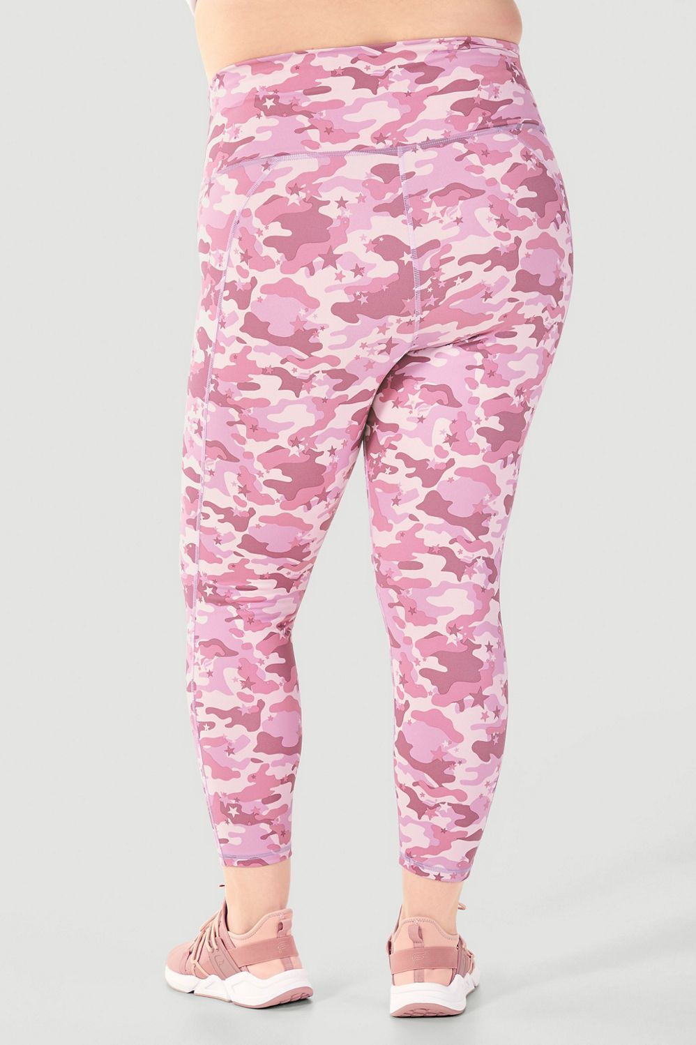 FABLETICS Mid Rise Printed Pink Shimmer Camo Powerhold Leggings XS