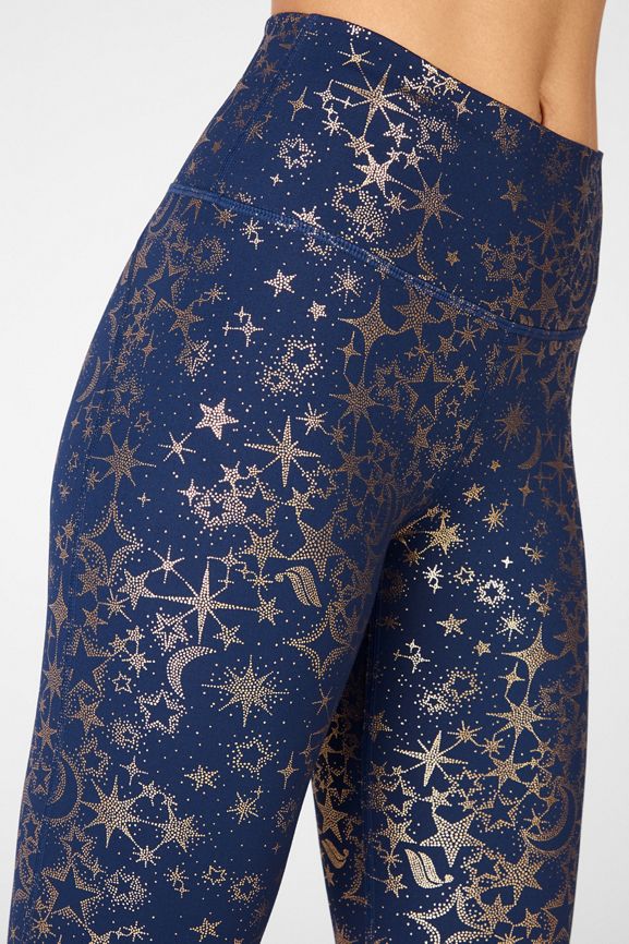 PowerHold® High Waisted 7/8 Legging in Abyss Stardust Foil Print