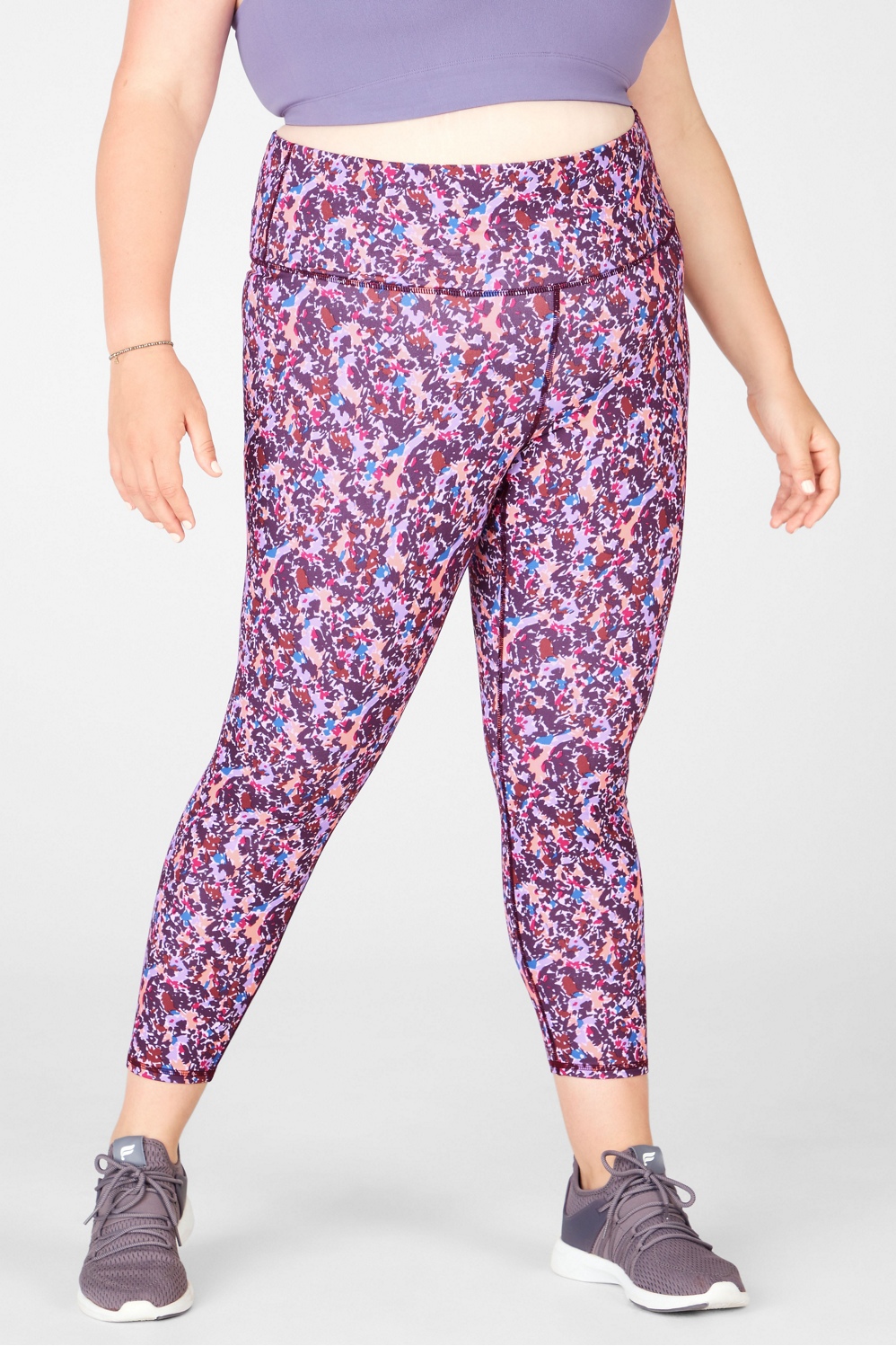 Fabletics Define Mid Rise Leggings Womens XS Extra Small Floral Pull On  Pants