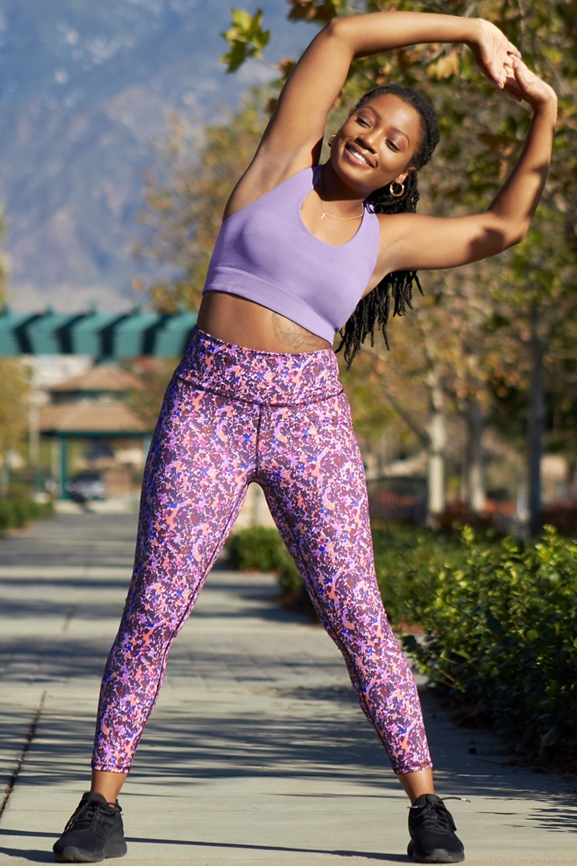 Fabletics Anywhere High-Waisted Athletic Leggings Purple XXL Floral  Breakdown