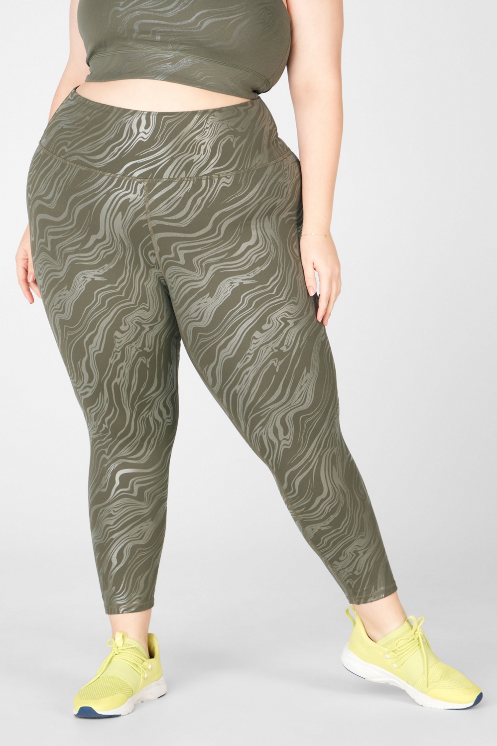 Fabletics High-Waisted PowerHold Leggings Green - $20 (71% Off Retail) -  From Brooke