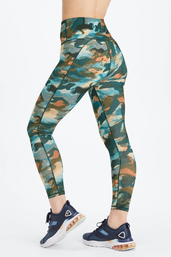 Fabletics Define PowerHold® High-Waisted 7/8 Leggings in charcoal camo