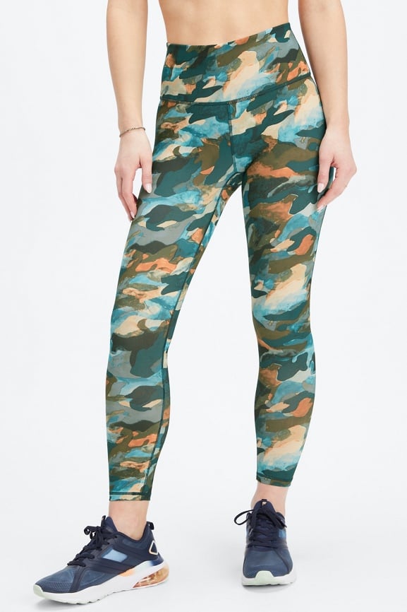 Fabletics Define PowerHold High-Waisted 7/8 Camo Legging, Size: XS