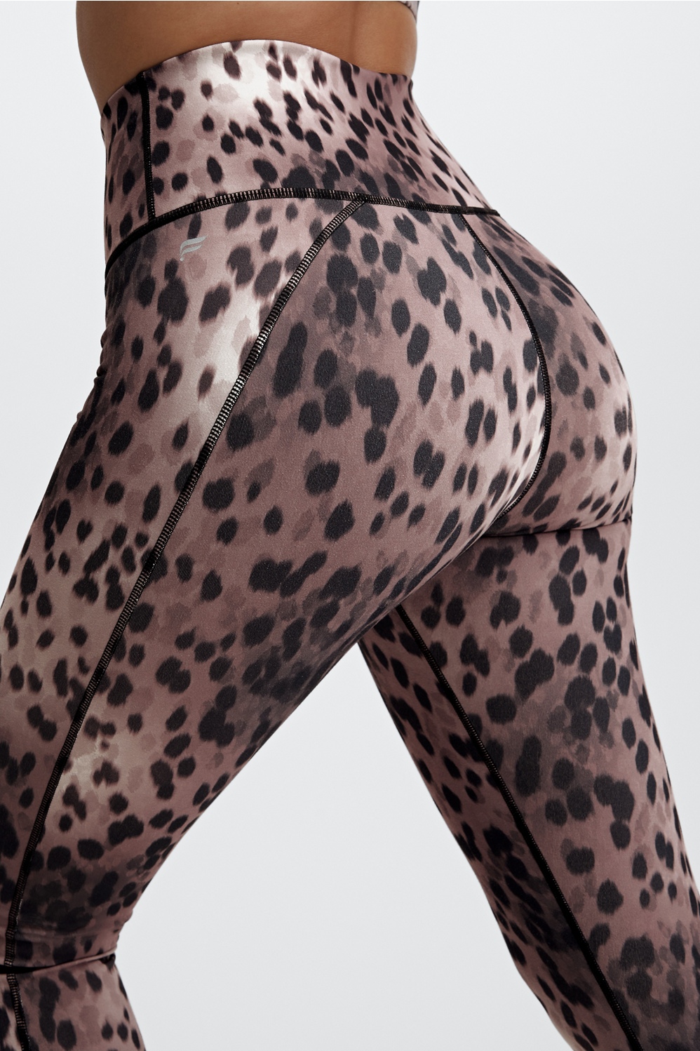 Fabletics 100% Polyester Leopard Print Multi Color Purple Leggings Size XXL  - 37% off