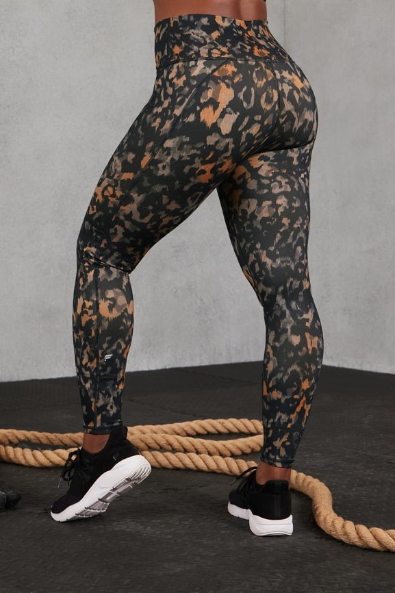 Fabletics Define Mid Rise Leggings Womens S Small Charcoal Camo Powerhold  Active