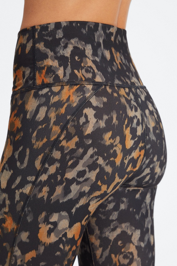 Fabletics Women's On The Go High Waisted Legging LL7 Charcoal Camo