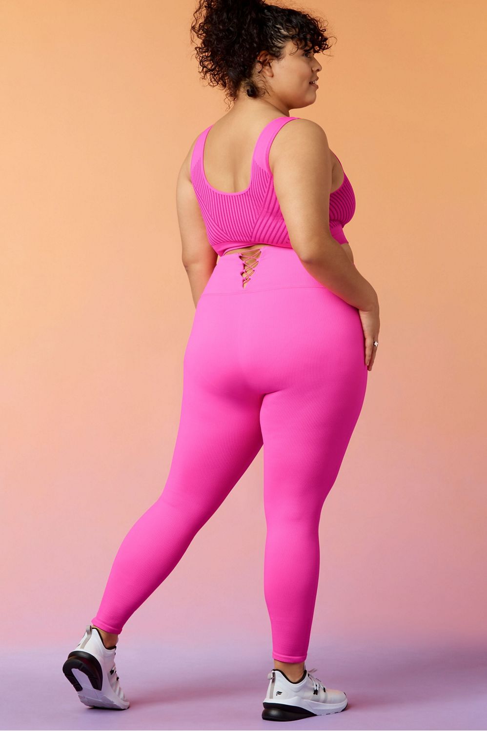 Women's Seamless High-rise Rib Leggings - All In Motion™ Pink 1x : Target