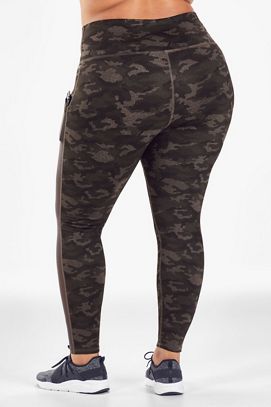 Fabletics Women's On The Go High Waisted Legging LL7 Charcoal Camo