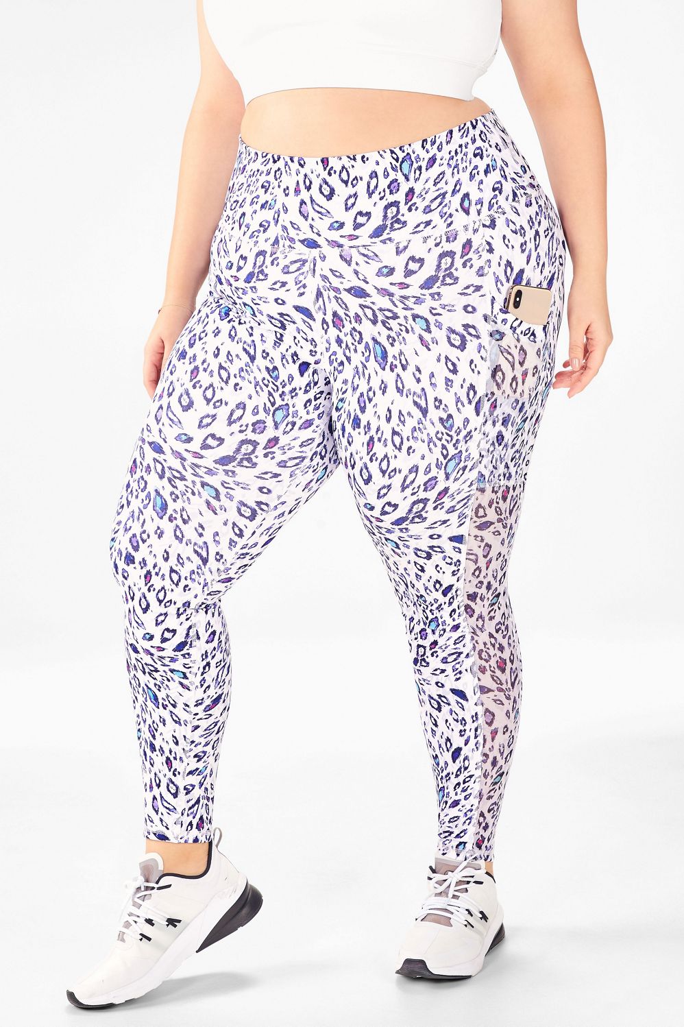 white leopard leggings