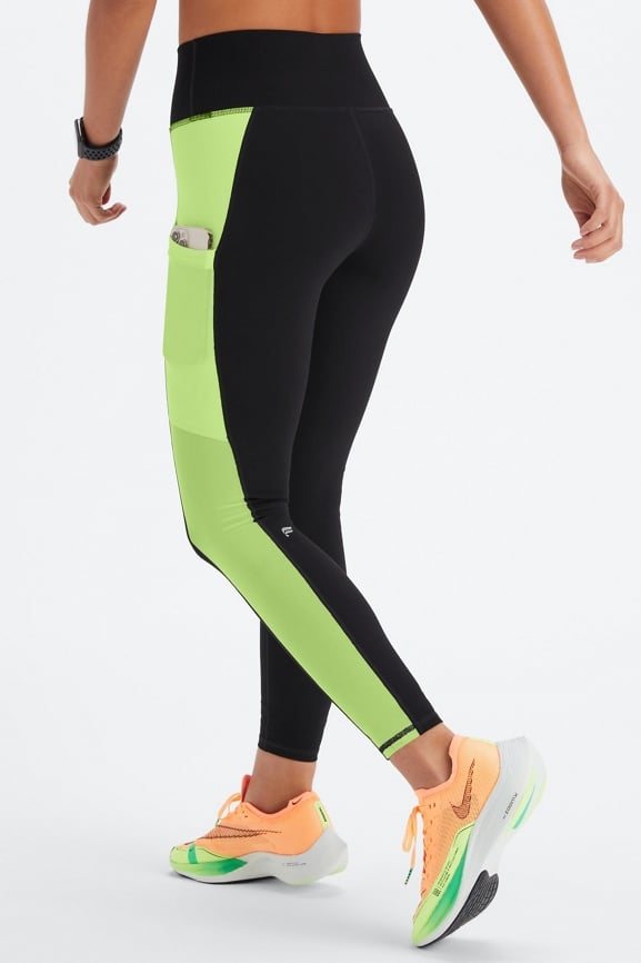 On The Go PowerHold High Waisted Mesh Leggings Fabletics