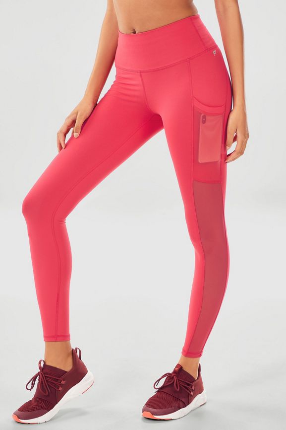 Fabletics On-The-Go PowerHold® High-Waisted Capri Leggings/ Pants - Hot  Pink XS