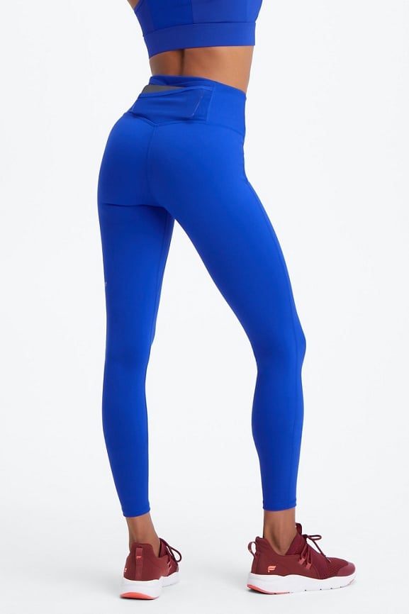 CAICJ98 Yoga Pants Women Womens High Waist Ankle Yoga Leggings Workout with  Two Pockets XL,Dark Blue 