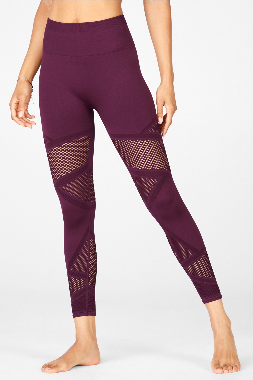 Fabletics Mosaic Perforated High-Waisted 7/8 Leggings Lapis Blue Women's S  (6)
