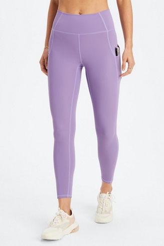 Fabletics  High-Waisted Pureluxe Mesh Legging Purple - $90 New With Tags -  From Fiona