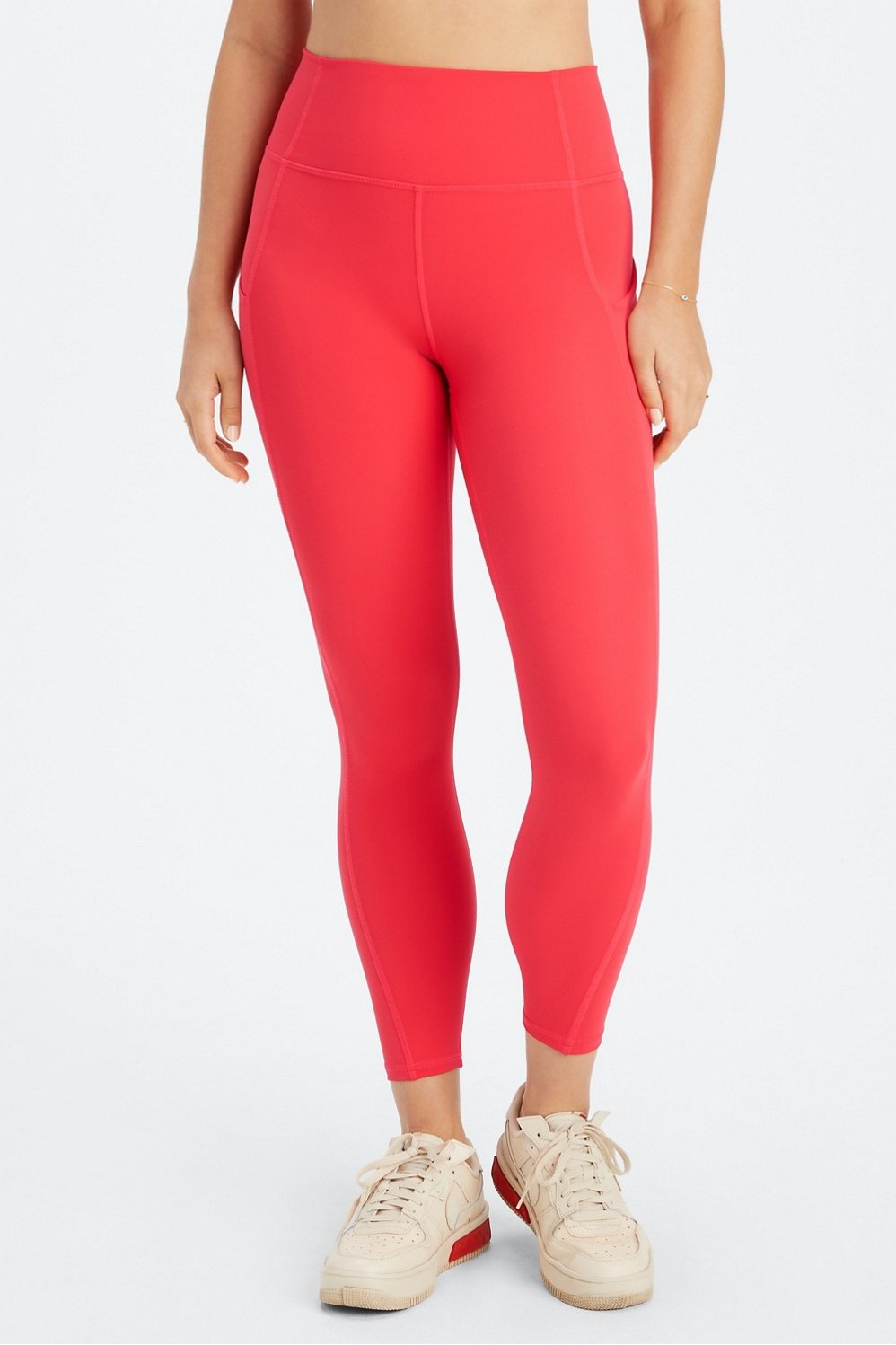 Fabletics, Pants & Jumpsuits, Fabletics Womens Small Leggings Seamless  High Waisted Mesh 78 Red Nwt 4995