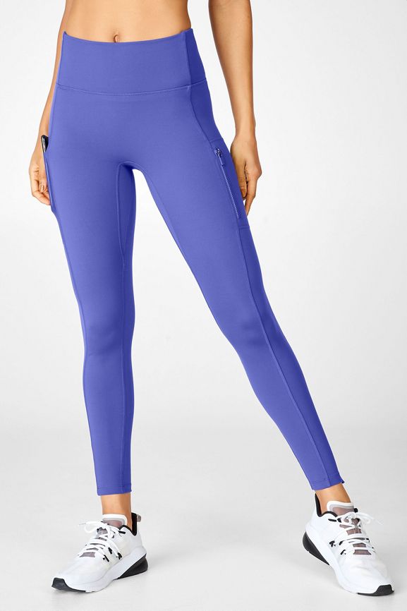 PureLuxe by Fabletics Oasis High Waisted 7/8 Leggings Tapioca 2