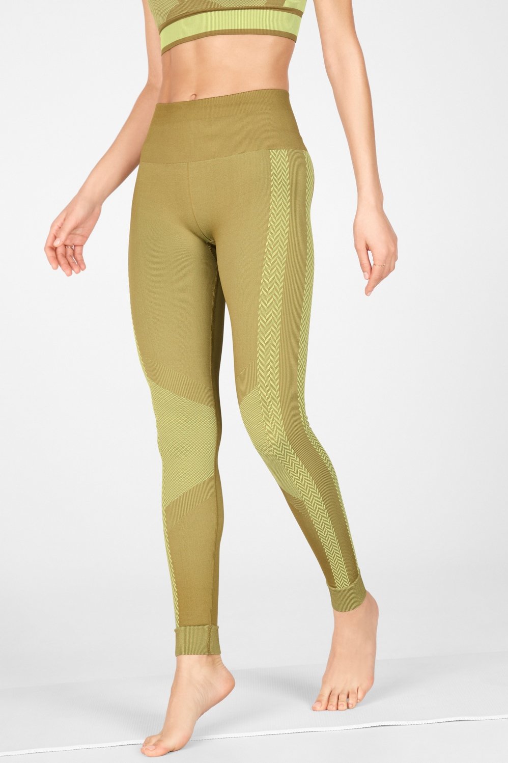 Fabletics thyme high waist seamless check leggings size large - $40 - From  Gina