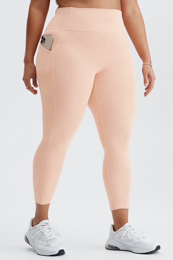 Fabletics Oasis PureLuxe Pink Metallic Foil Floral High-Waisted 7/8 Leggings  XS - $33 - From Erin