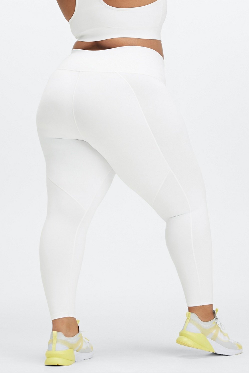 Fabletics 7/8 powerhold leggings with white and - Depop