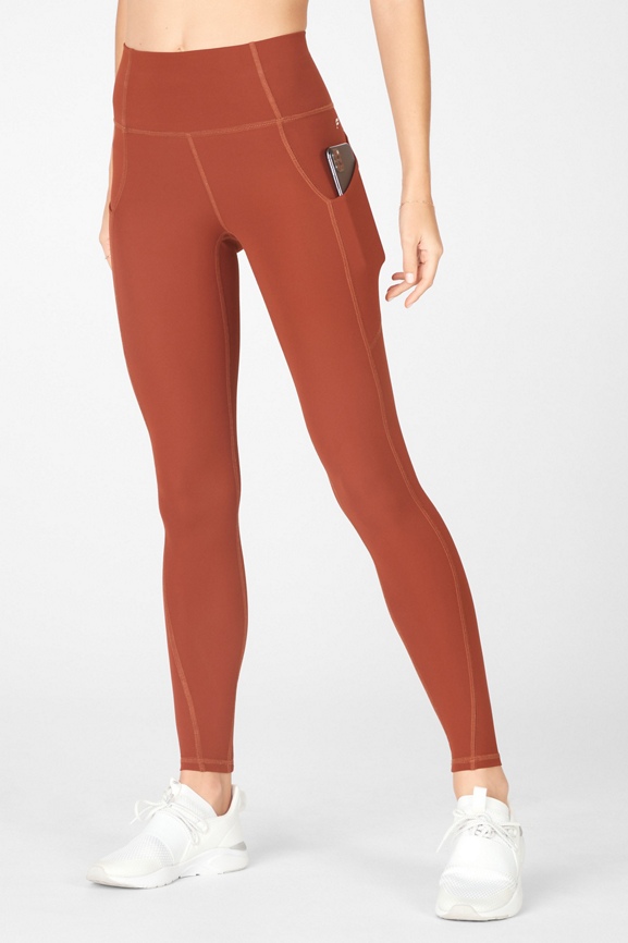 NWT Fabletics High-Waisted Pureluxe Mesh Legging in Burgundy