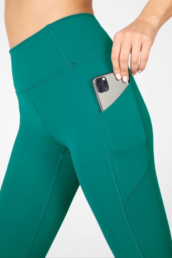 Fabletics OASIS PureLux High-Waisted Leggings Leopard Pink Green