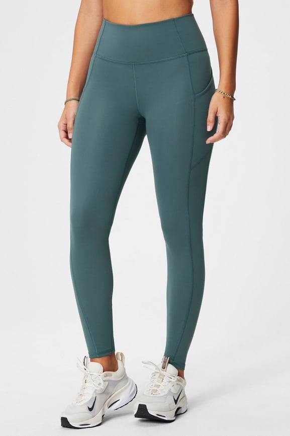 Fabletics Oasis High-Waisted Legging Womens Midnight Teal Size XXS