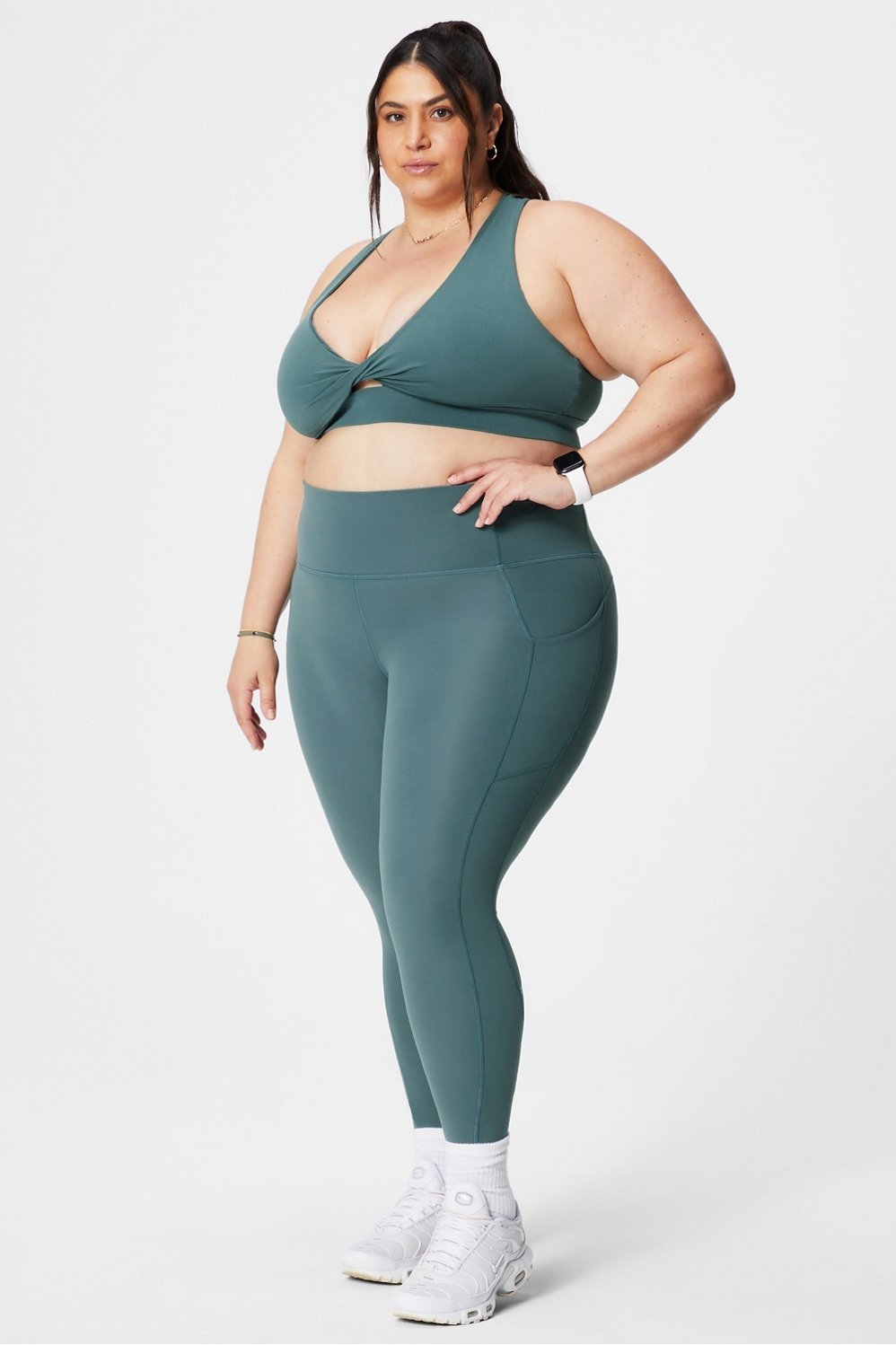 Women's Plus Size 1 Waistband Solid Peach Skin Leggings. - 1 Elastic  Waistband - Full-Length - Inseam approximately 28 - One size fits most plus  16-20 - 92% Polyester / 8% Spandex, 7300939