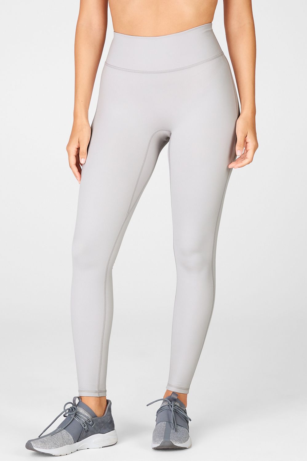 Slim fit: leggings with pintucks - light grey