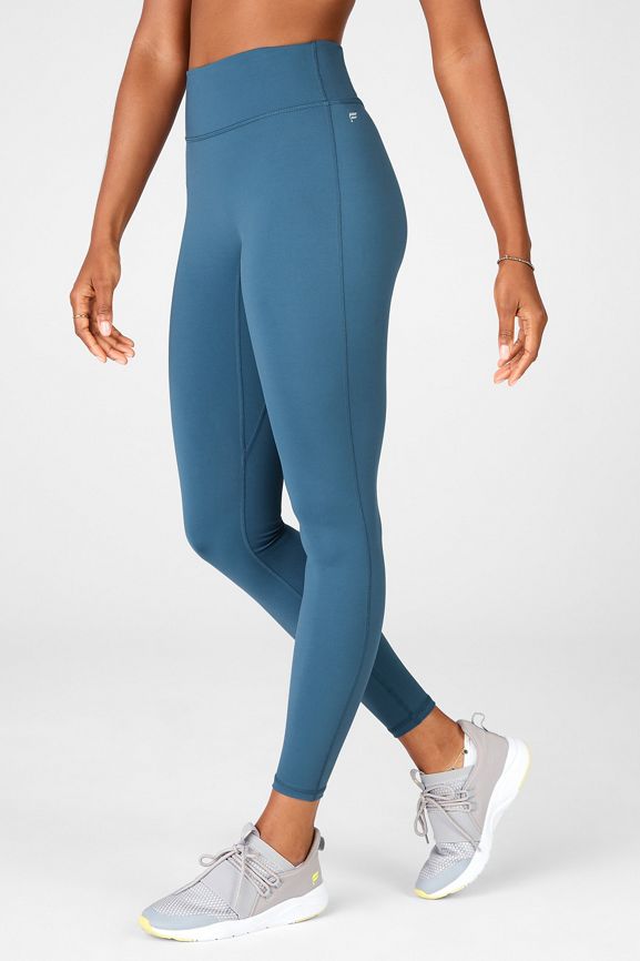 Fabletics, Pants & Jumpsuits, Fabletics High Waisted Seamless Check  Leggings Pacific Blue White Size L