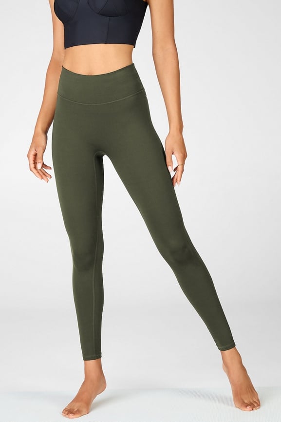 Fabletics extra small green pure Luxe leggings with twist pull at the ankle  -XS