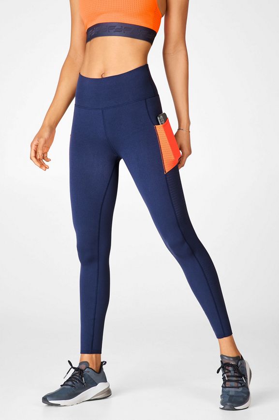 Fabletics SculptKnit Womens Leggings Blue Mid Rise Pull Ons Size 3X NWT