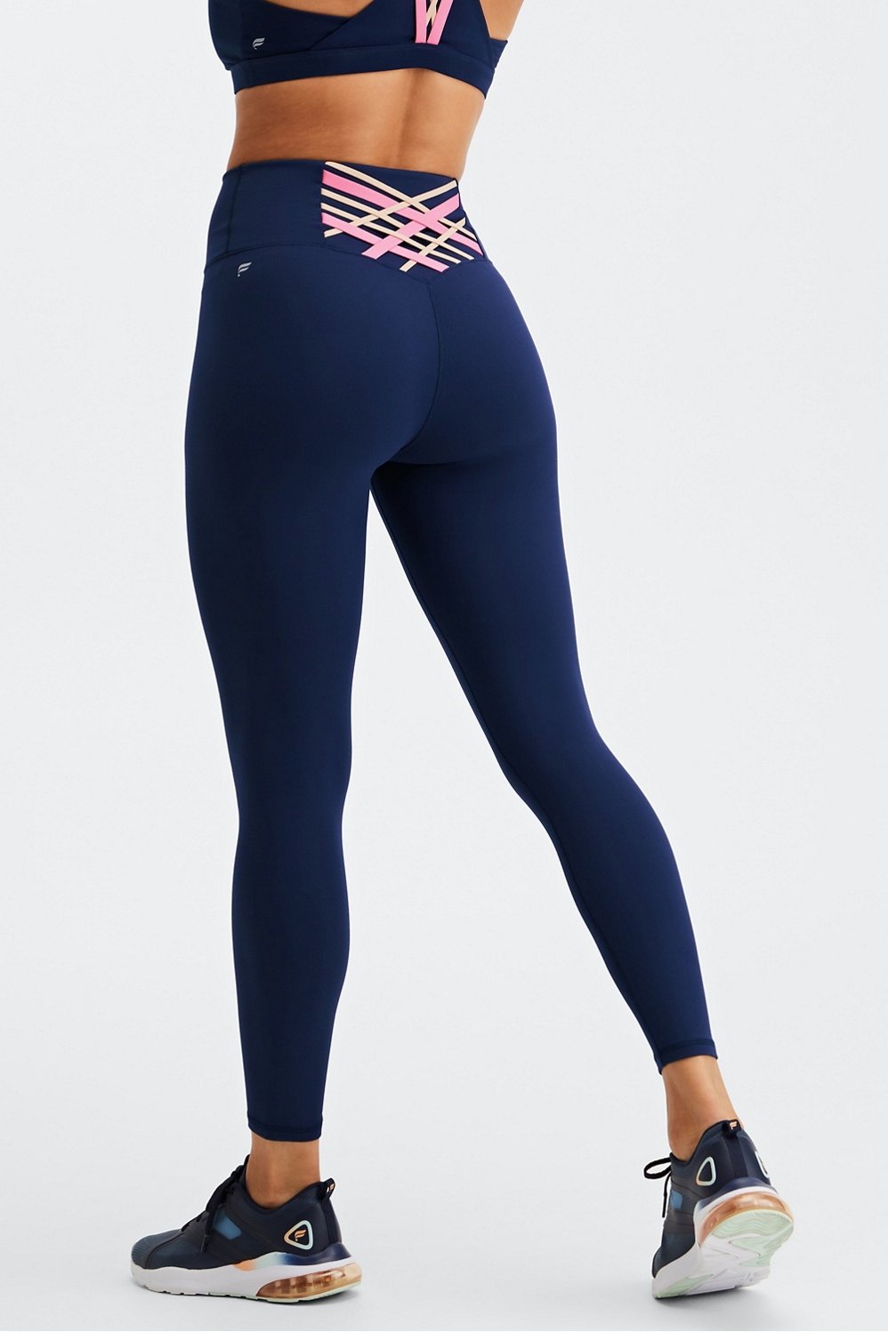Fabletics, Pants & Jumpsuits, Fabletics Sculptknit High Waisted Briella Macrame  Leggings In Thunder Navy