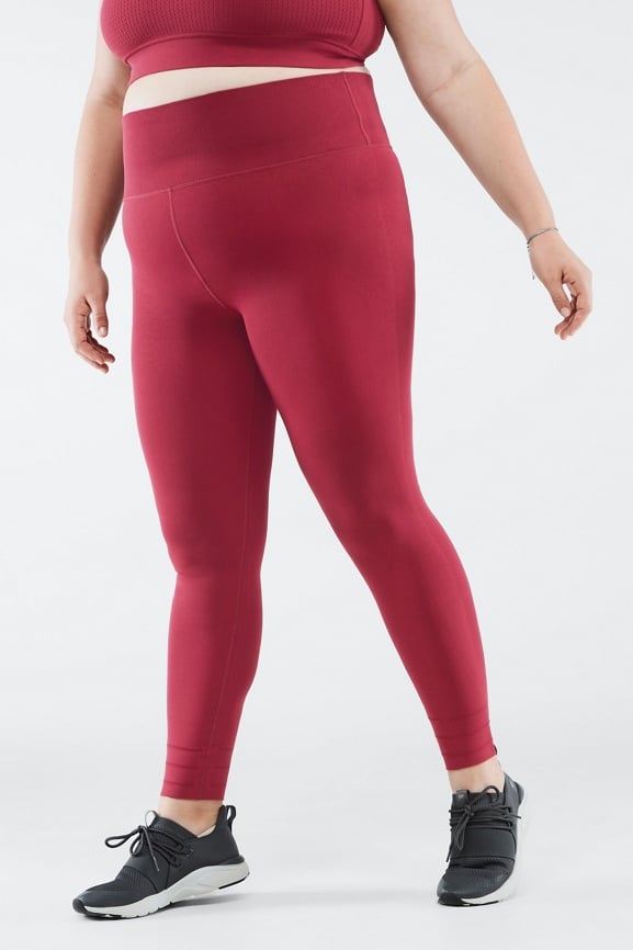 Fabletics Skulptknit High Rise Compression Leggings Red Full Length XS  Athletic