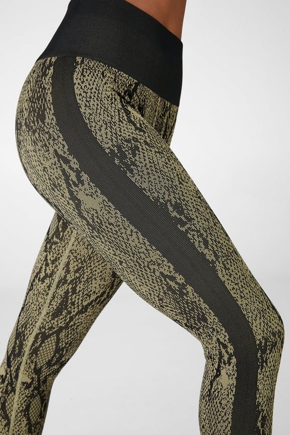 Snakeskin Print Leggings, High Waist Slim Casual Leggings For Spring &  Summer, Women's Clothing