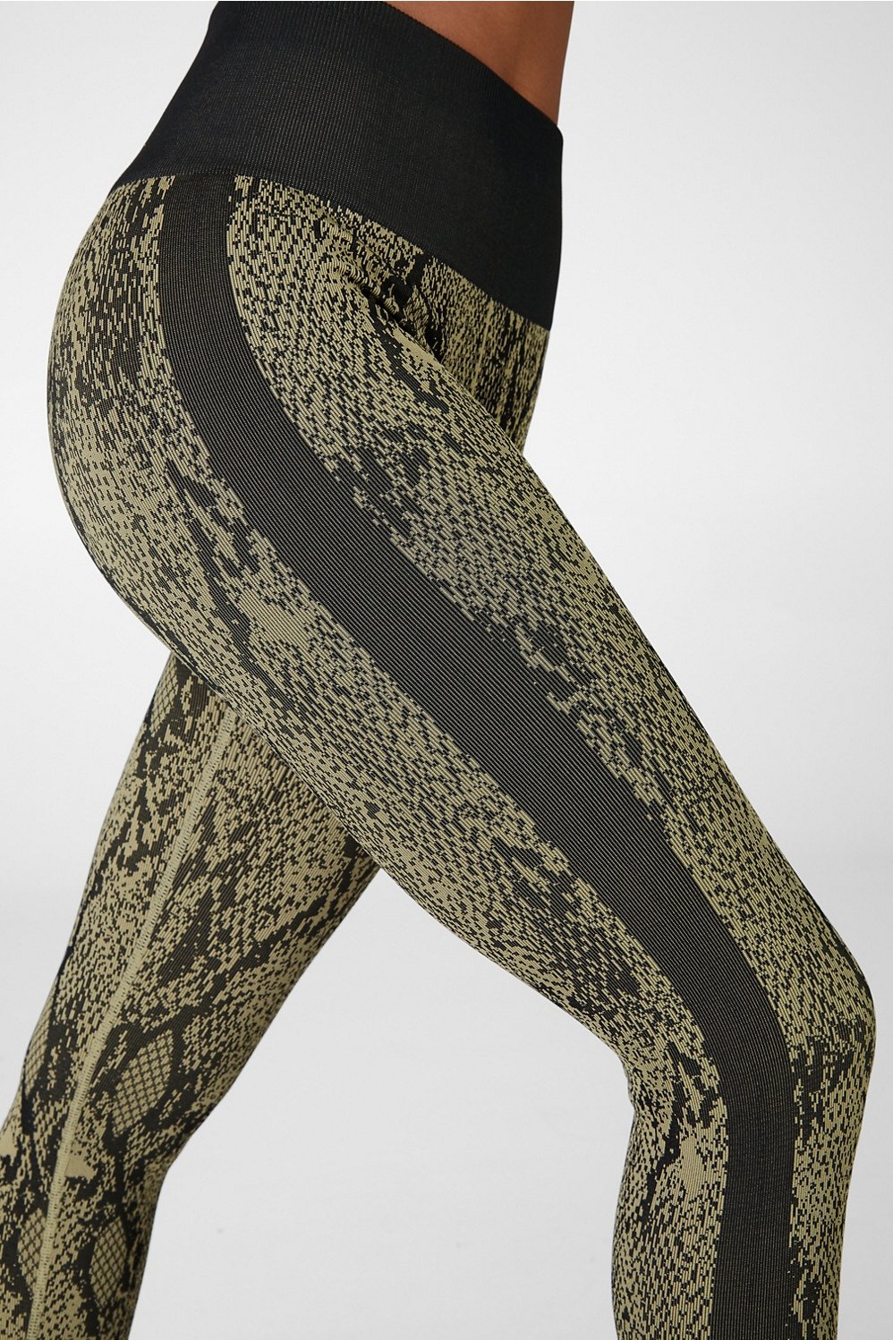  FHHST Snakeskin Print Wideband Waist Sports Leggings