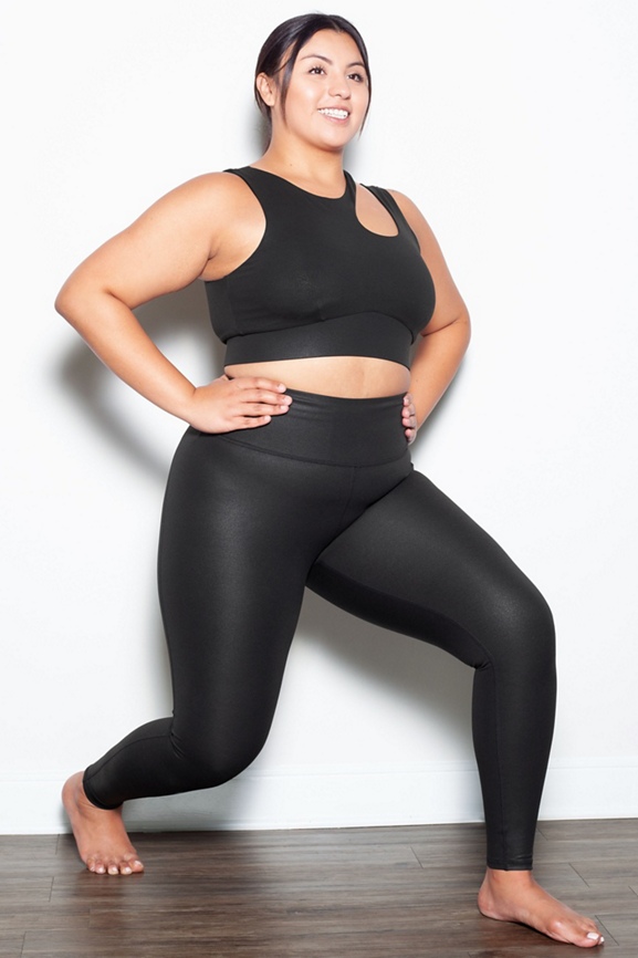 Fabletics High-Waisted Iridescent Luxe Legging Womens black plus Size 4X