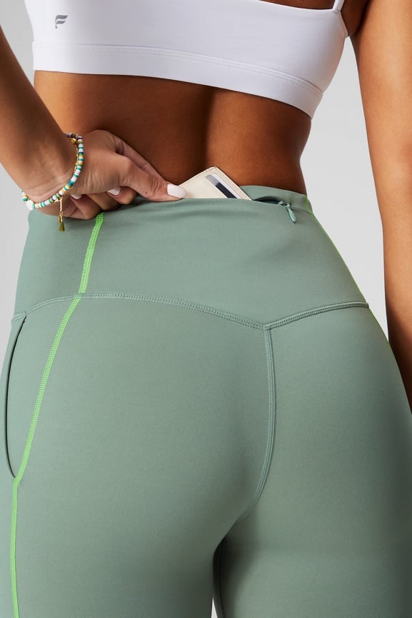 Fabletics, Pants & Jumpsuits, Fabletics High Waisted Motion365 Legging W  Zipper Green Size Xs