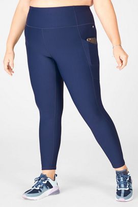 High-Waisted Cold Weather Pocket Legging in Navy Blue