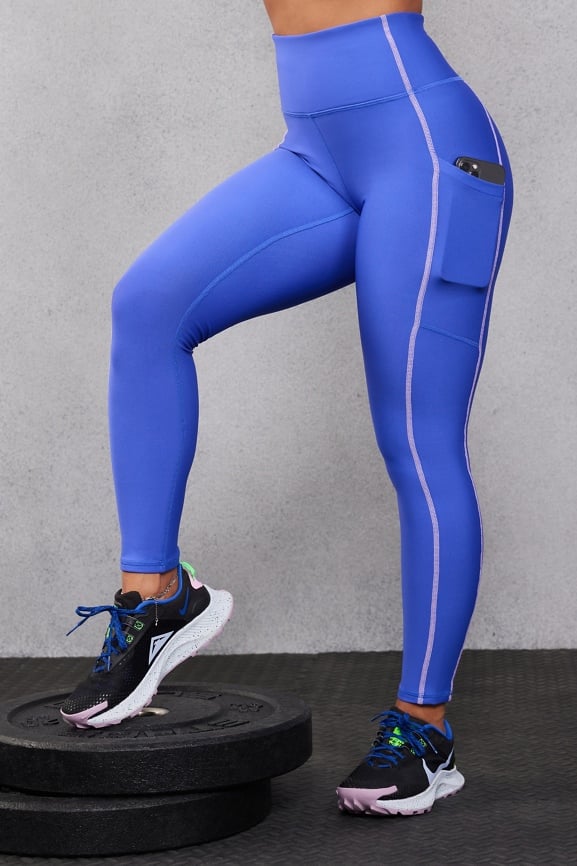 Royal Blue Pocket Leggings Yoga Gym Workout Poly Spandex