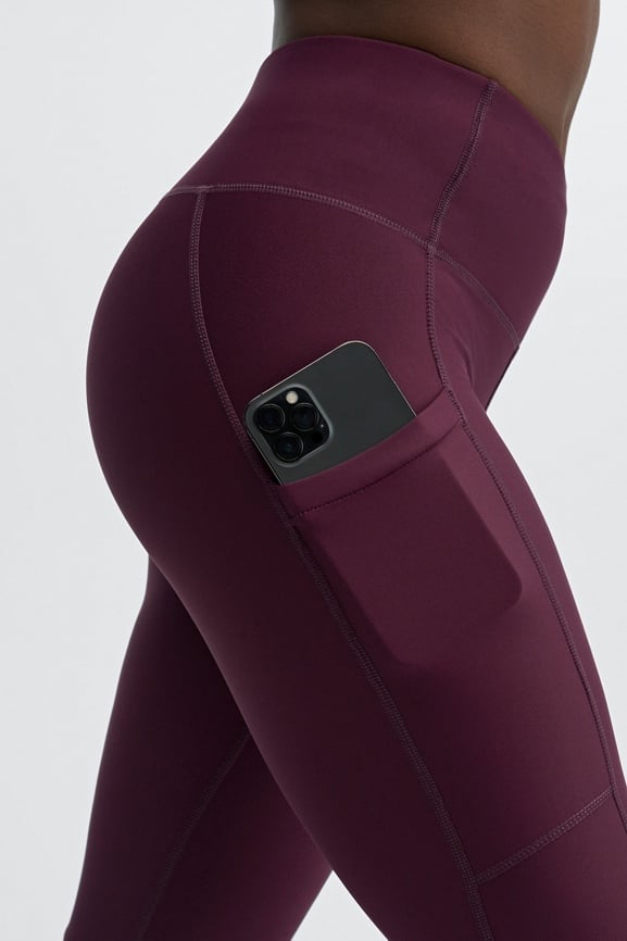 On the Go Mineral Pocket Leggings | Deep Burgundy