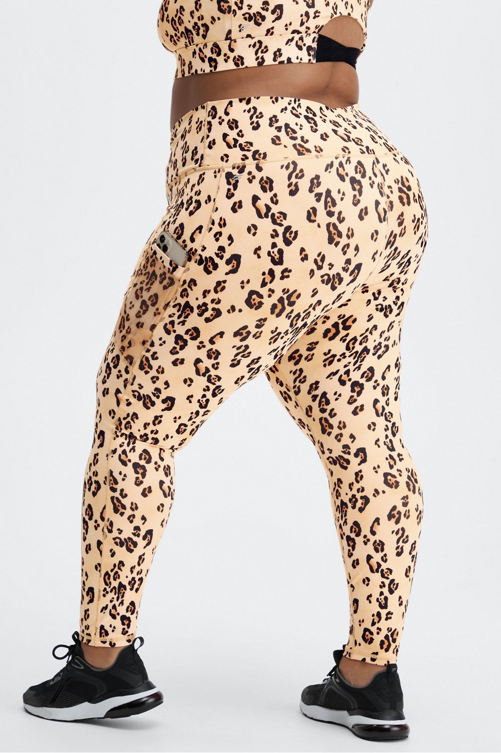 Fabletics 100% Polyester Leopard Print Multi Color Purple Leggings
