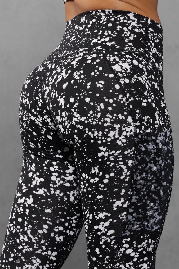 Fabletics, High Waisted Floral PowerHold Legging M